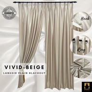 BEIGE-READYMADE CURTAIN Sliding Door Room Window curtain Blackout