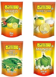 Mothers Recipe Pickle Combo Pack of Mixed Pickle, Mango Pickle, Sweet Lime Pickle and Green Chilli P