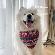 Large Pet Dog Scarf Saliva-Proof Scarf Golden Retriever Samo Golden Retriever Triangle Scarf