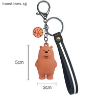 Hao we bare bears keyrings ice bear key chain lanyard bag pendants ornaments collect SG