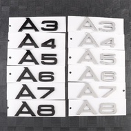 3D ABS Car Body Rear Trunk Sticker A3 A4 A5 A6 A7 A8 Emblem Auto Modification Accessories for Audi S