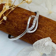 天然鑽石 18K金/750W 白金色 戒指 輕珠寶飾品 bbt1