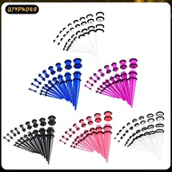 [qjypno49] 18 Pieces Ear Gauges Stretching Kit Plugs Taper 14G-00G Expanders Piercings Jewelry