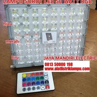 LAMPU SOROT LED 50W RGB 50WATT WARNA WARNI 50 WATT