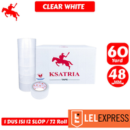 [TERMURAH] KSATRIA Tape Lakban Clear White 48MM* 60Yard / 80Yard -Dus