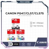 Canon PG-47 (15ML) CL-57 (13ML) CL-57s (8ML) Original Ink Cartridge Canon E410 E470 E4270 E4570 E3370 PG47 CL57 CL57s