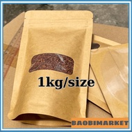 1kg Paper Zip Bag With Square Window Vertical Paper For Food