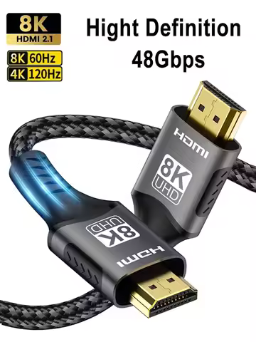 8K HDMI-compatible Cable 8K@60Hz 4K@120Hz 48Gbps HDMI2.1 Cable HDR 3D Effect Video Cable for HDTV PC