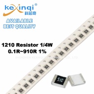 (50pcs) 1210 SMD Resistor 0.1R~910R 1% 1/4W 2.2R 4.7R 5.1R 0R 1R 10R 22R 47R 50R 51R 100R 120R 220R 