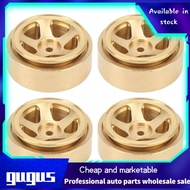 Gugushop (Gold) 4Pcs Rc Beadlock Wheels Hubs Wheels Brass Beadlock Rc