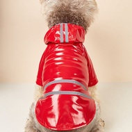 dog raincoat waterproof dog raincoat Dog Raincoat PU Reflective Strip Hooded Dog Raincoat Teddy Bixi
