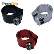 [PETSOLA] Bike Seat Post Clamp Bike Seat Clamp Seat Tube Clamp Seat Post Clamp Double Screw Material