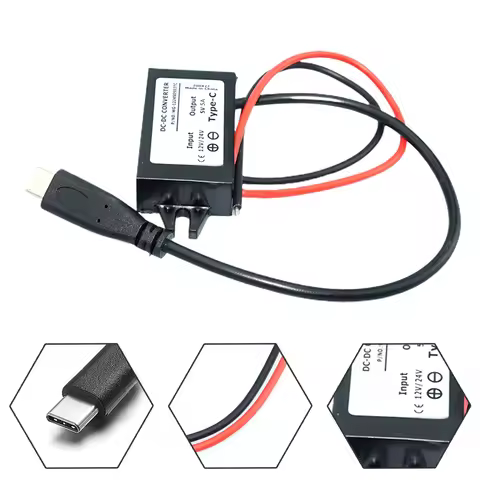 12V/24V To 5V USB C 5A 25W DC Converter Step-down Module Power Charging Adapter Instrument Parts Acc