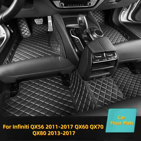 Custom Full Coverage Leather Car Floor Mats For Infiniti QX56 2011-2017 QX60 QX70 QX80 2013-2017 Int
