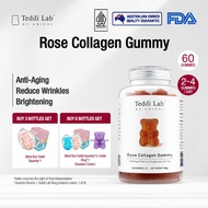 【Official】Unichi Rose Collagen Teddi Lab Gummy (60 Gummies) Hydrolysed Marine，Anti-Aging，Reduce Wrin
