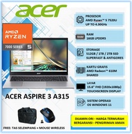 Laptop Touchscreen Acer Aspire 3 Ryzen 5 16GB 2TB SSD 15" Full HD