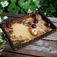 Wooden Serving Tray Alice in Wonderland Breakfast coffee table tea Tray