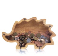 HEDGEHOG 木製存錢罐 男孩女孩成人個性化硬幣庫