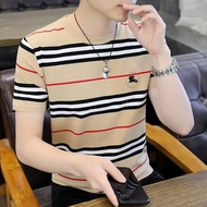 捡漏~冰丝印花时尚男装2025夏季减龄遮肚短袖T恤男士上衣25.6.3Picking up leaks~Ice silk printed fashionable men's clothing 2025