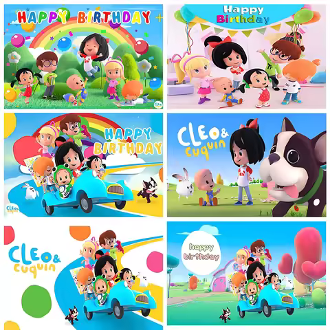 Cartoon Cleo And Cuquin Theme Background Children Birthday Party Decoration Supplies Banner Baby Par