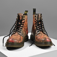 Ready Stock Dr. Martens Martin Boots Graffiti Oil Painting Martin Boots Genuine Leather Martin Boots Men's Martin Boots Genuine Leather Overalls Cowhide Men's High-Top Martin Boots Formal Shoes Leather Shoes Genuine Leather Ankle Boots Business Leather Sh