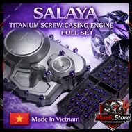 SALAYA CASING ENGINE SCREW FULL SET GR5 TITANIUM PURPLE BLUE SKRU CASING ENJIN Y15ZR Y16ZR LC135 SID