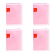 (OFWM) 4X Plastic A5 Paper 20 Pockets File Document Folder Holder Pink