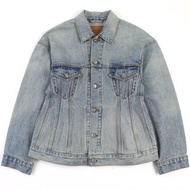 Unused BALENCIAGA Hourglass Denim Jacket (2024 Spring/Summer 773776), 100% Cotton, Indigo Blue, Size