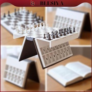 [Blesiya] Chess Game Set 3 D Printed Chess Book, Folding Chessboard ,Board Game for Tournament