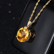 Yisimeng Jewelry 8.0ct Natural Citrine Pendant Inlaid Diamond Colorful Treasure Pendant Necklace MFP