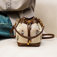 [BEI BAOBAO] Drawstring Drawstring Cute Messenger Bag-2024 New Style Fashion Portable Niche Shoulder