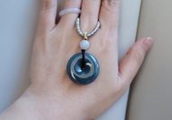 【親翠】天然翡翠 瓜地馬拉意境棉冰危平安釦項鍊 畢業禮物