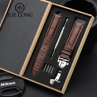 Top Quality Watch Strap 18mm 20mm 22mm 24mm Calf Genuine Leather Watch Band Alligator Grain Brown Wa