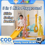 3 in 1 Swing Slide for Kids Playground Kids Indoor Basket Gelongsor Kanak Kanak Gelongsor Set Playgr