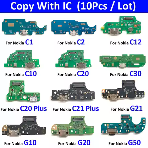 10Pcs, USB Charge Port Dock Connector Charging Board Flex Cable For Nokia C1 C2 C12 C10 C20 C30 C21 