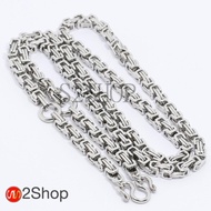 s2shop สร้อยคอสแตนเลสแท้ สร้อยคอพระ ลายสายนาฬิกา ห้อยพระได้ 3 องค์ ความกว้าง 5 มม.ความยาว 24 26 28 น