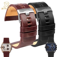 Calf Hide Leather Watchbands For Diesel DZ4344 4323 1657 Watch Strap Men' s Wrist Watch Bands 26M