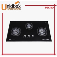 Tecno T 3388TGSV 90CM Tempered Glass Hob/Tecno/3 Burners/Kitchen Appliances/Gas Stove