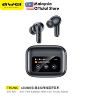Awei T56 ANC + ENC Wireless Earbuds Touch Screen Earbuds Headphone Earphone Awei Bluetooth Earbuds