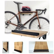 Folding Wall-mounted Wooden Bicycle Parking Rack, Multifunctional Home Indoor Road Bike Storage Shelf, Bicycle Shop Display Stand