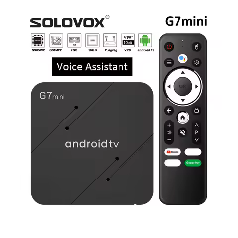 SOLOVOX G7mini Android 11 STB S905W2 Quad Core 2G 16GB WiFi Bluetooth Assistant Voice Control YouTub