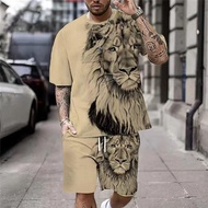 Hot Sale Champion🥇Cross-Border Casual Men's New Style Suit Short-Sleeved Summer Printed Sports T-shi