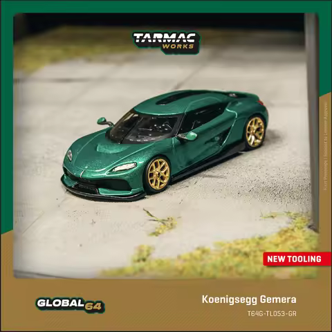 IN STOCK TW 1:64 Koenigsegg Gemera Green Diecast Car Model Collection Toys Tarmac Works