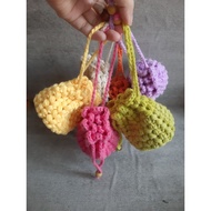 PO Mini Pouch Crochet Multipurpose Knitting Place tws airpod coin makeup
