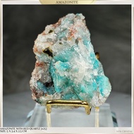 AMAZONITE RAW WITH RED QUARTZ IMPORTED from MADAGASCAR [N25]- Powerful Stone for Emotional Healing, 