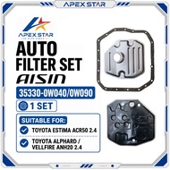 AISIN 35330-0W040 35330-0W090 Auto Transmission Filter Set With Gasket For Estima ACR50 Alphard Vell