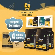 EZPET🐱【Shopee Exclusive】4 PACKS BUNDLE Tofu Cat LitterTofu Cat Litter Pasir Kucing Toilet Kucing Cat