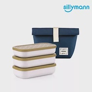 【韓國sillymann】 100%鉑金矽膠餐盒三件組(粉/綠)綠
