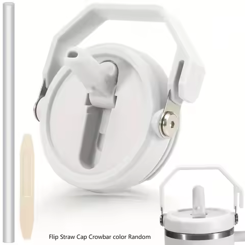 Compatible with Stanley 14/30/40oz Cups Replacement Tumbler Lid with Handle & Flip Straw , Leak-Proo
