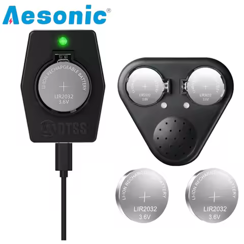 2PCS LIR2032 Rechargeable Battery with Portable Charger for LIR1632 LIR2032H LIR2025 LIR2016 Type-C